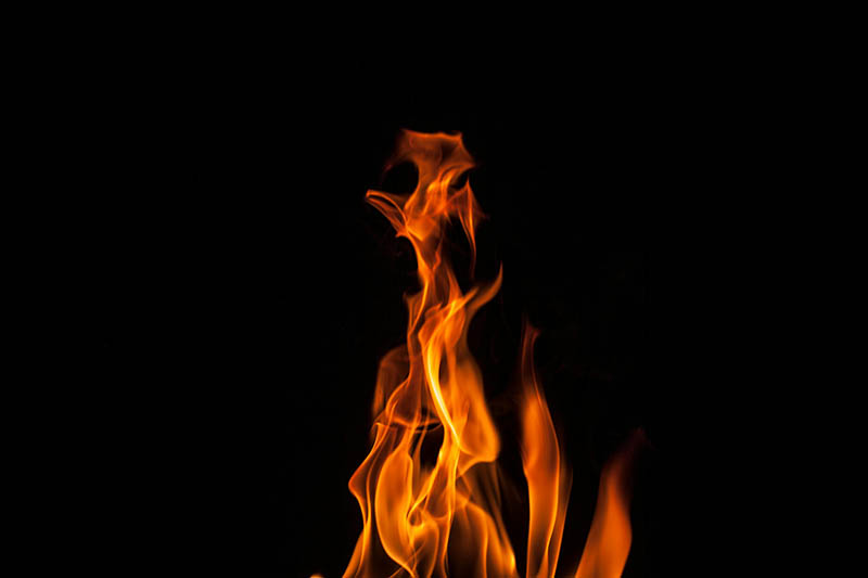 flame on black background